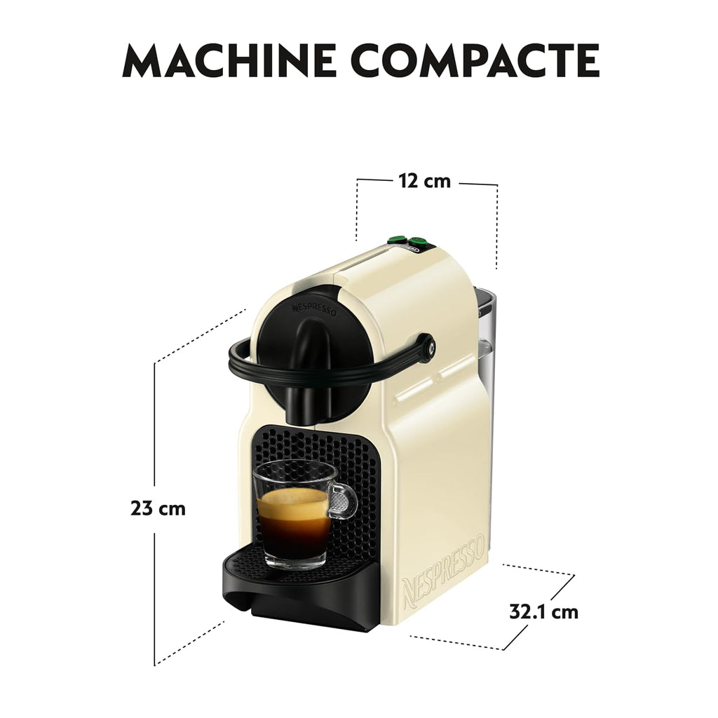 Nespresso Inissia Crème Vanille – Machine à Café 19 Bars + Kit de Bienvenue EN80.CW