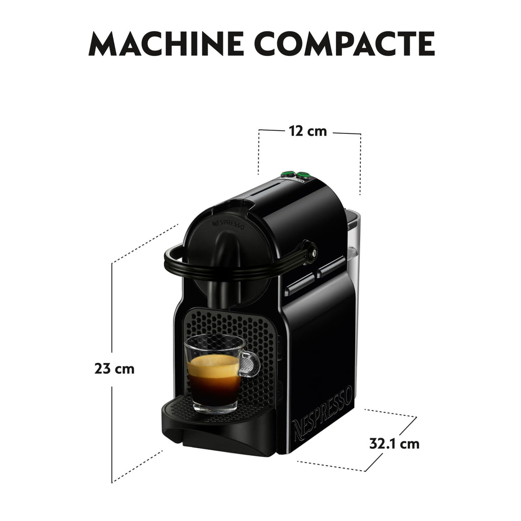 Nespresso Inissia Noire – Machine à Café 19 Bars + Kit de Bienvenue EN80.B