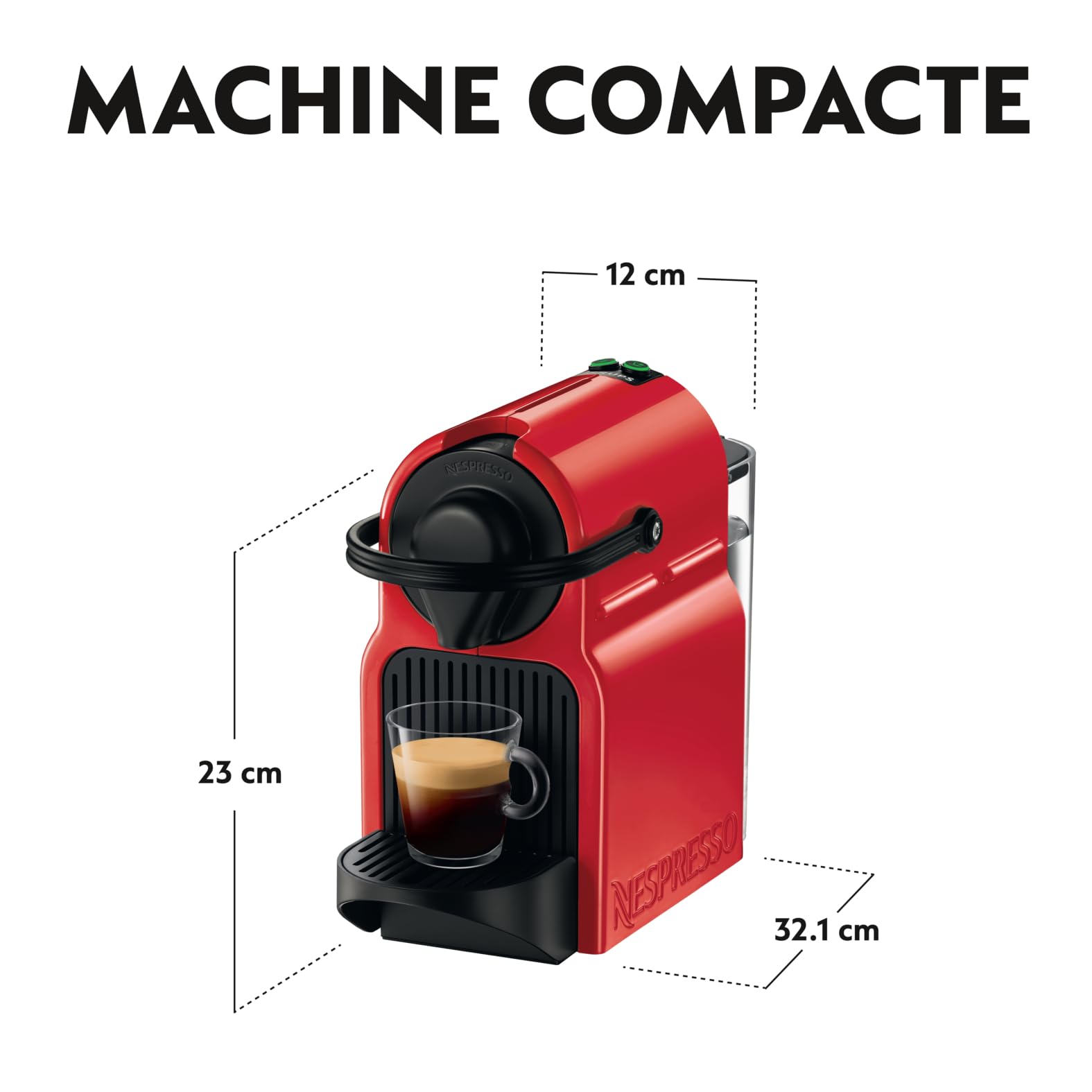 Nespresso Inissia Rouge – Machine à Café Expresso Design Épuré YY5506FD