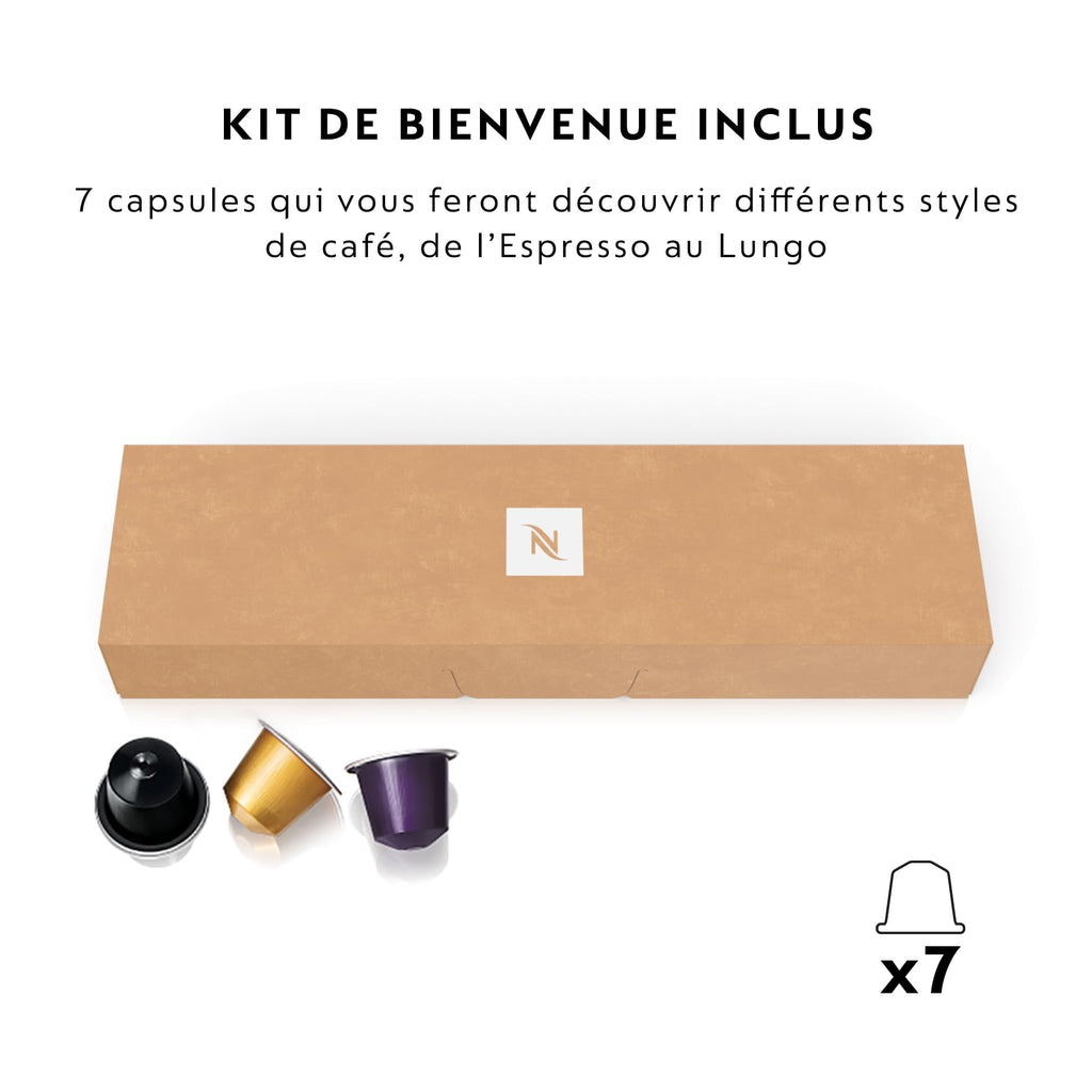 Nespresso Inissia Noire – Machine à Café 19 Bars + Kit de Bienvenue EN80.B