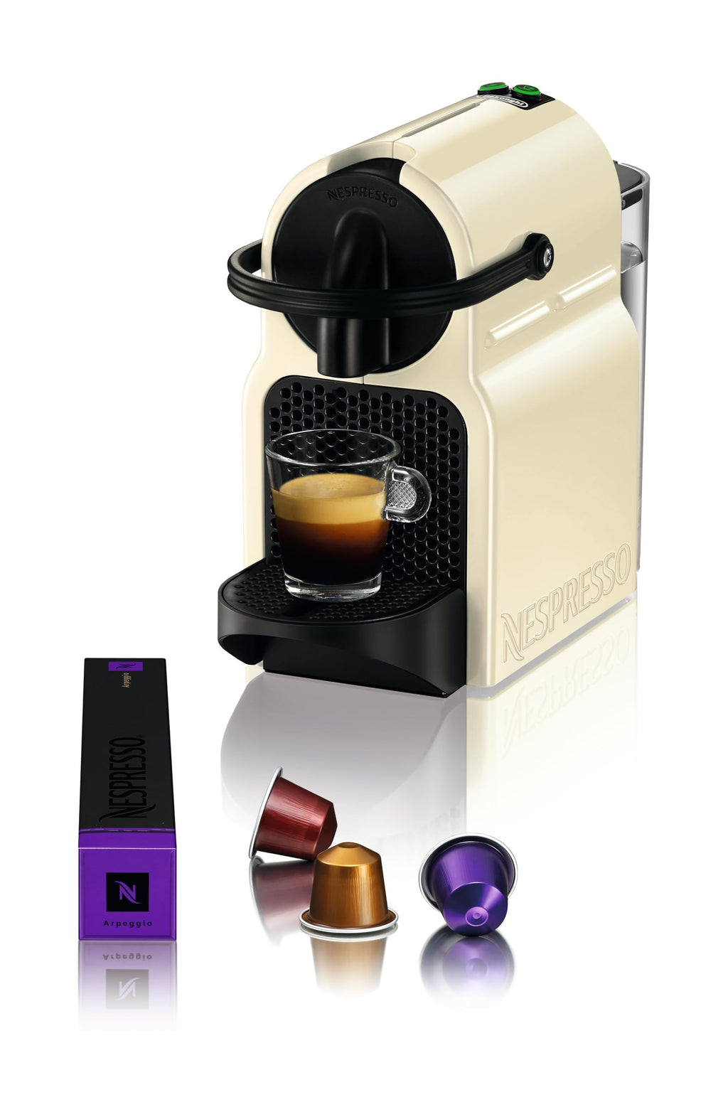 Nespresso Inissia Crème Vanille – Machine à Café 19 Bars + Kit de Bienvenue EN80.CW