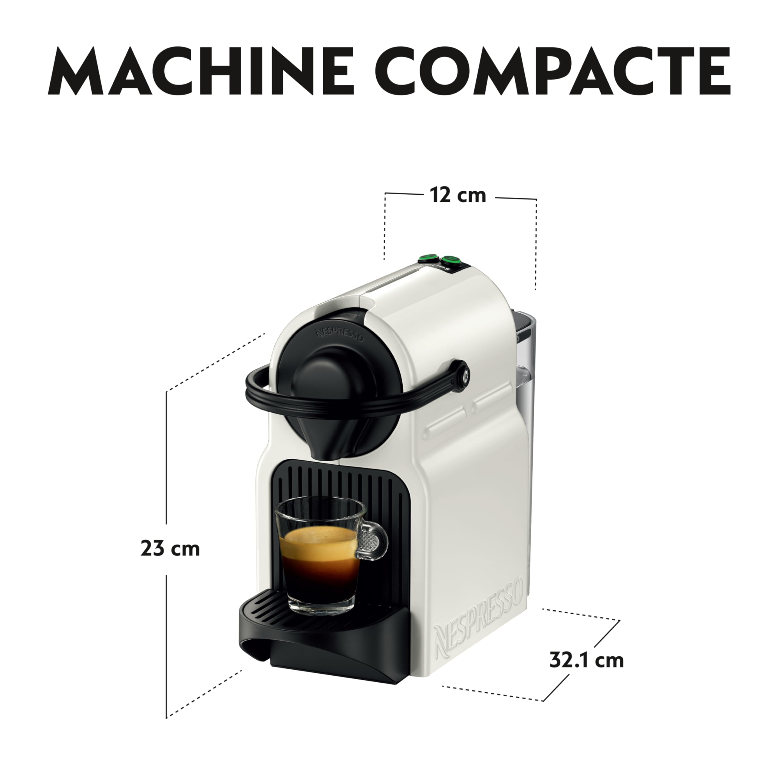 Nespresso Inissia Blanche – Machine à Café 19 Bars + Kit de Bienvenue YY1530FD