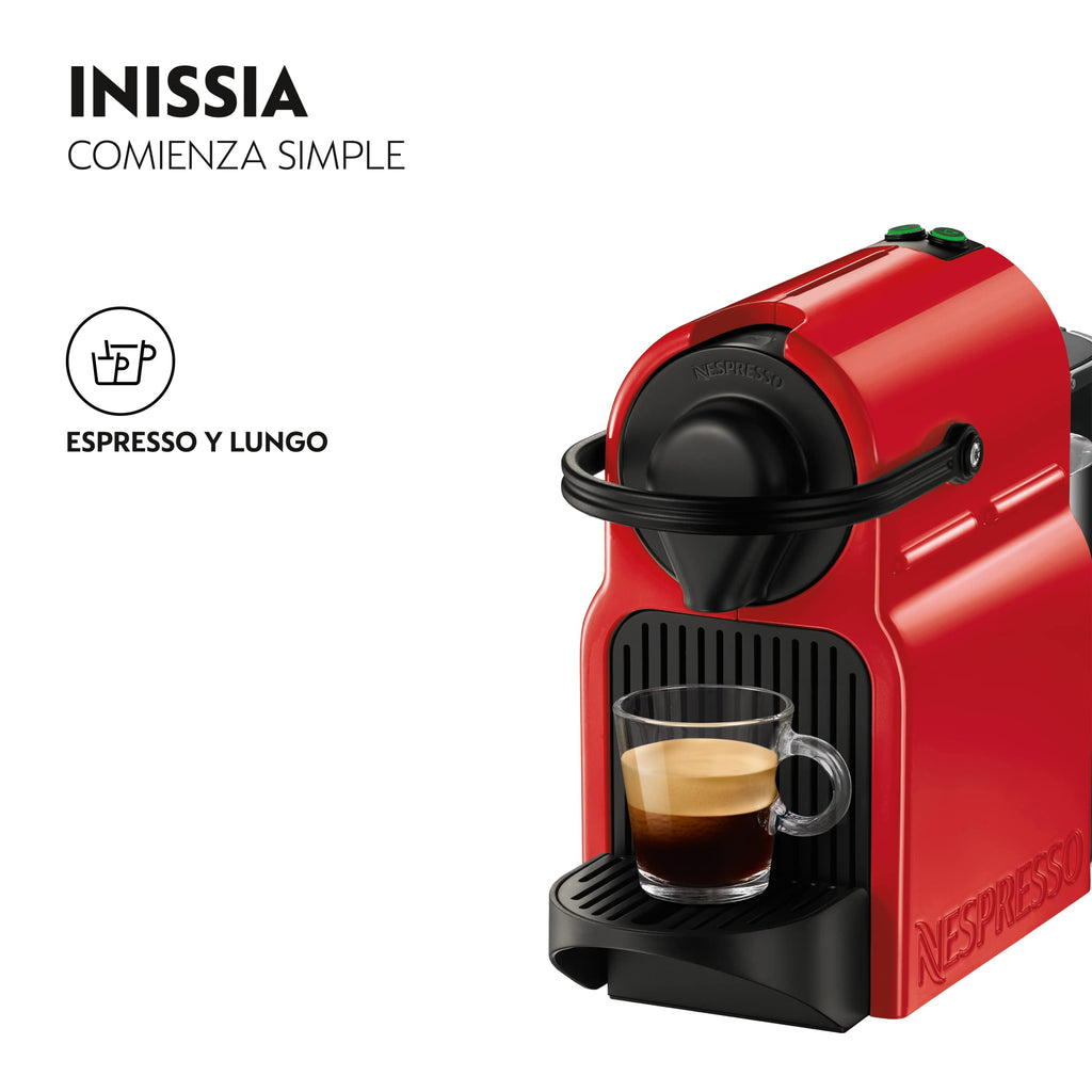 Nespresso Inissia Rouge Rubis – Machine à Café Expresso Réservoir 0,7L XN100510