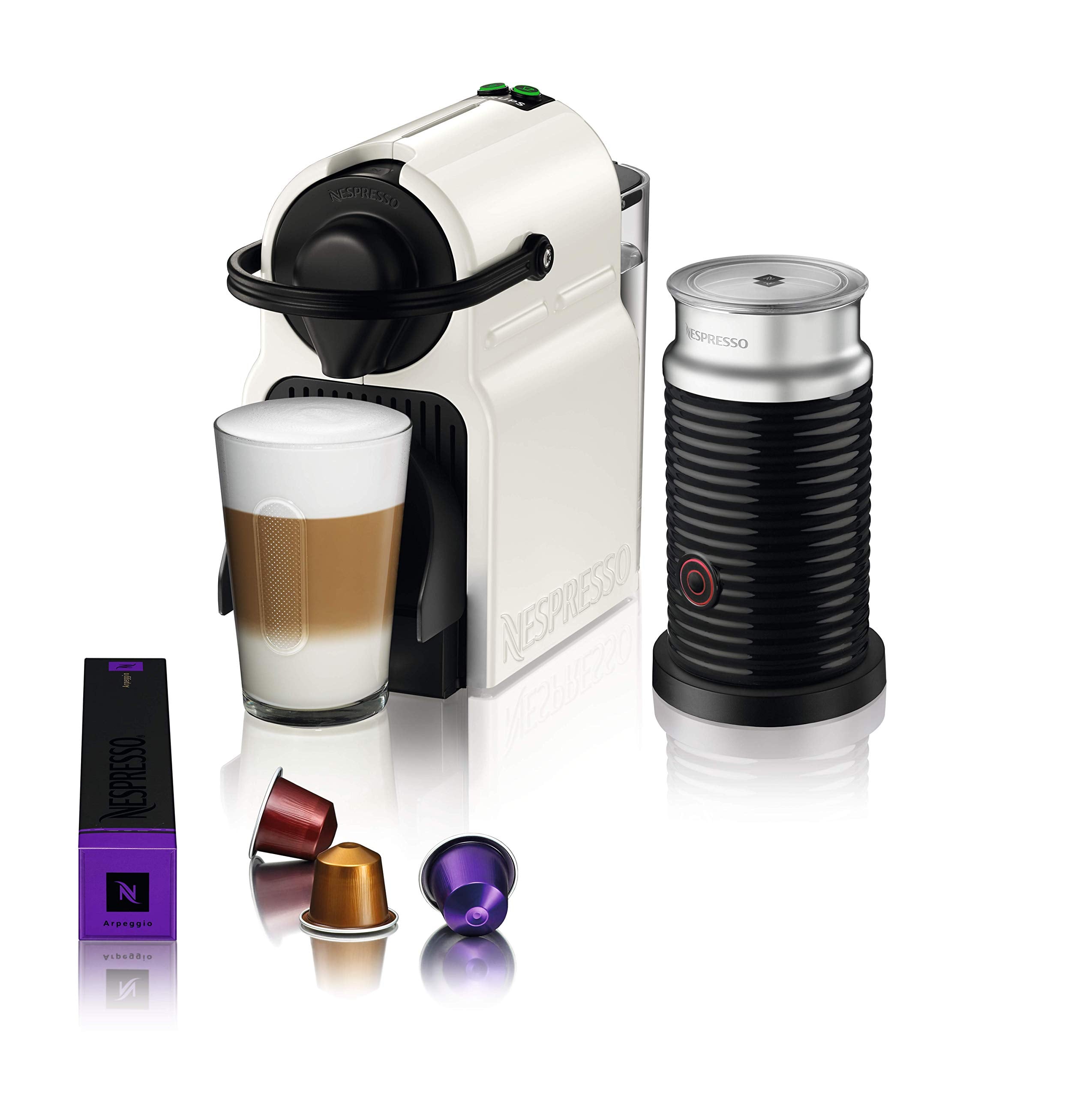 Nespresso Inissia & Aeroccino – Pack Machine à Café Capsules + Mousseur à Lait